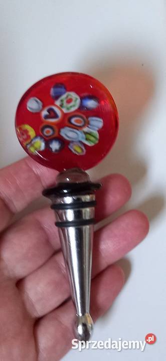 KOREK do wina szkło Murano stal nierdzewna nowy wielkopolskie Poznań