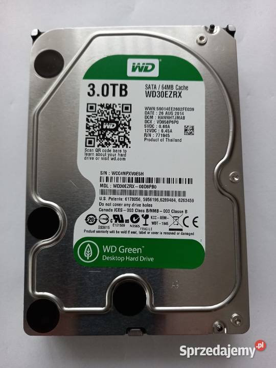 Dysk HDD WD Green WD30EZRX 3TB SATA 35 5400RPM lubelskie Tomaszów Lubelski