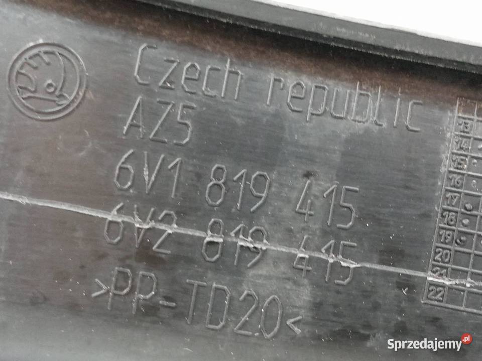 PODSZYBIE 6V1819415 6V1819416 Skoda Fabia III Rok produkcji 2019