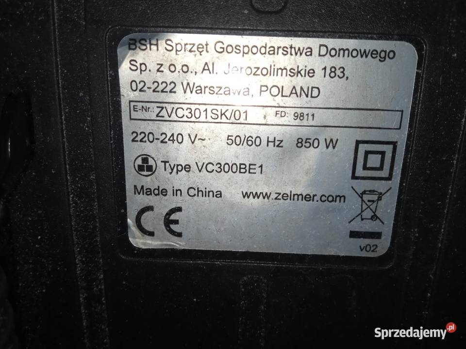 Odkurzacz workowy ZELMER Effecto 850W Warszawa mazowieckie