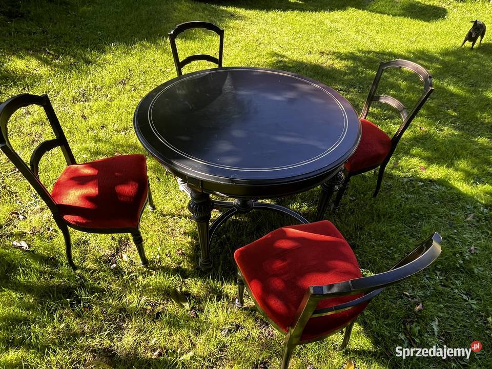 Stół okrągły z krzesłami Napoleoński kawowy Góra sprzedam