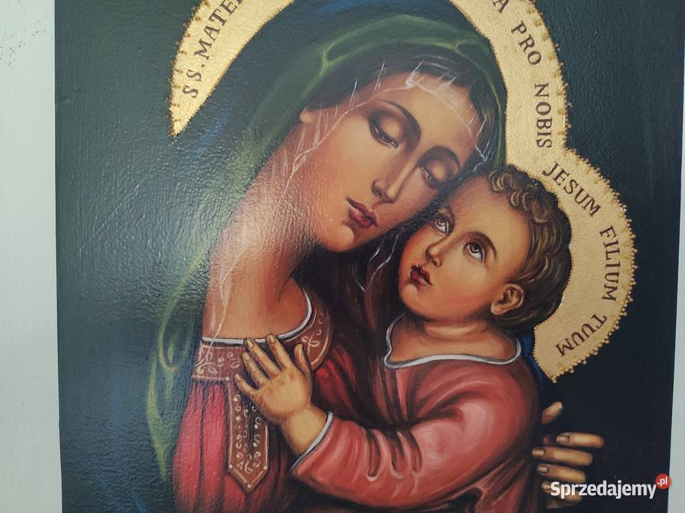 Piękna ikona z wizerunkiem Matki boskiej rady Łódź sprzedam