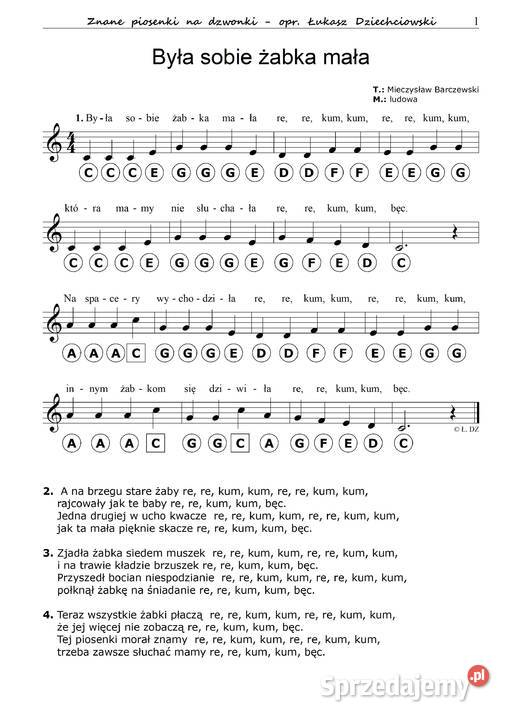 Piosenki na dzwonki nuty 31 piosenek słowa Kraków
