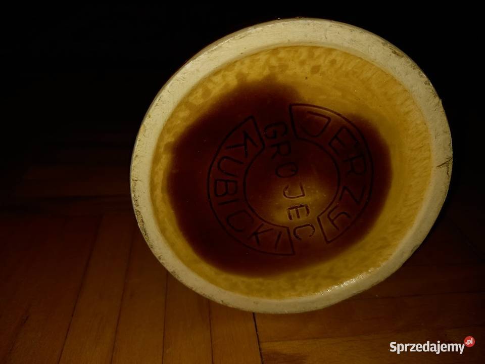 Ozdobny duży gliniany kufel PRL z Grójca Warszawa sprzedam