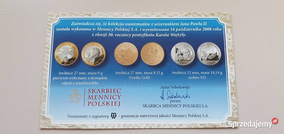 an Paweł II 2008 30 rocznica pontyfikatu Numizmatyka lubuskie Zielona Góra