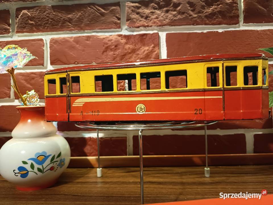 Zabawka VINTAGE PRL Metalowy Wagonik Tramwaj Bydgoszcz