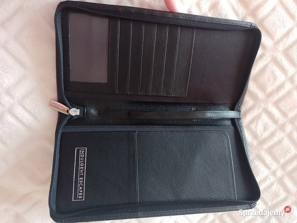 Genuine LeatherDuży skórzany Portfel na karty z małopolskie Kraków