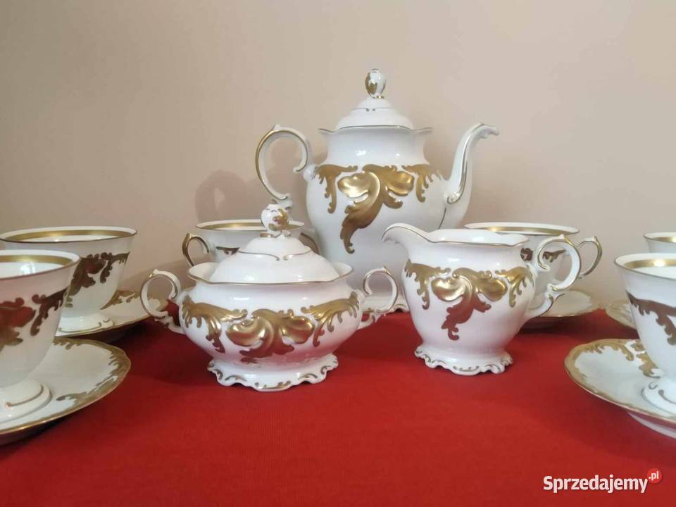 Serwis porcelanowy złoty Fryderyka Wałbrzych