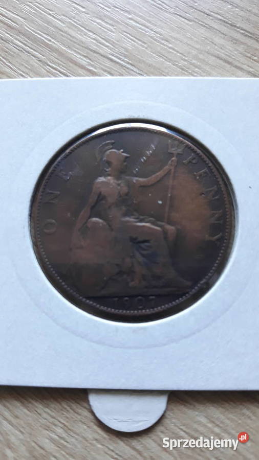 1 Pens 1907 rEdward VII WBrytania rzadkość Konin