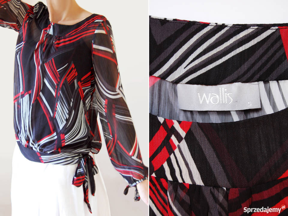 Wallis 36 S elegancka bluzka mgiełka długi rękaw Lublin