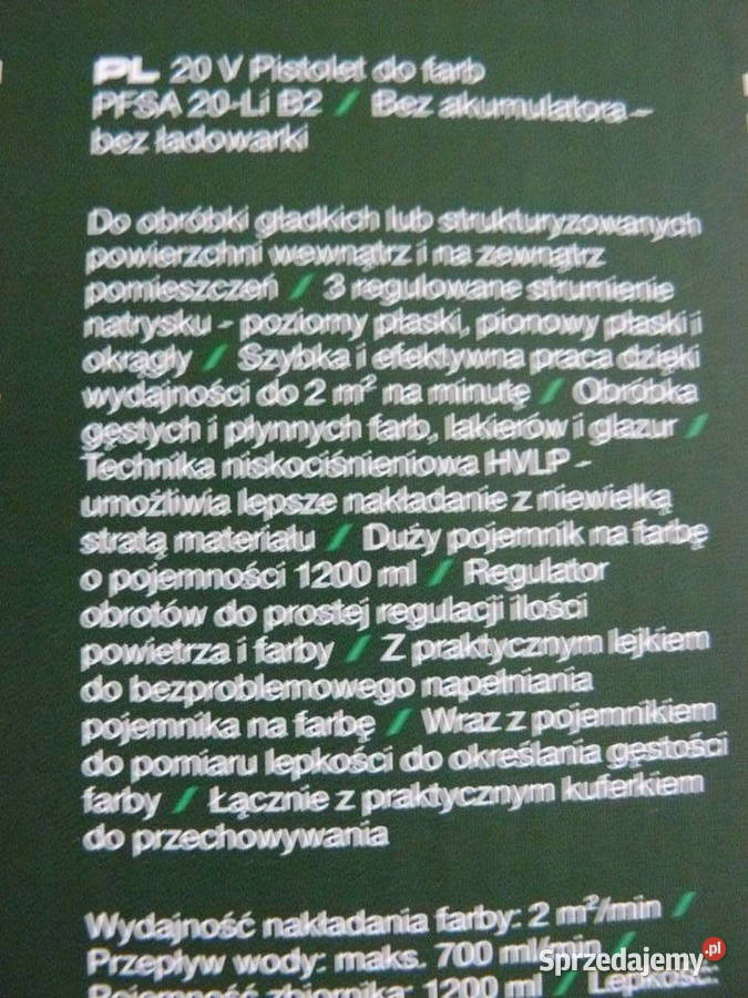Pistolet malarski akumulatorowy Nowy lubuskie
