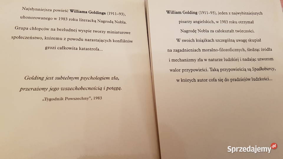 William Golding Władca Much Spadkobiercy Warszawa sprzedam