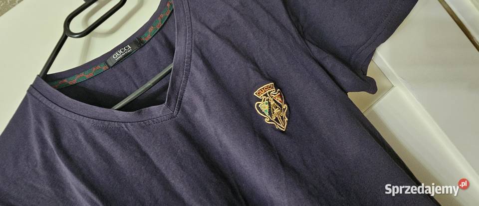 Gucci t shirt koszulka M granatowa bawełna super