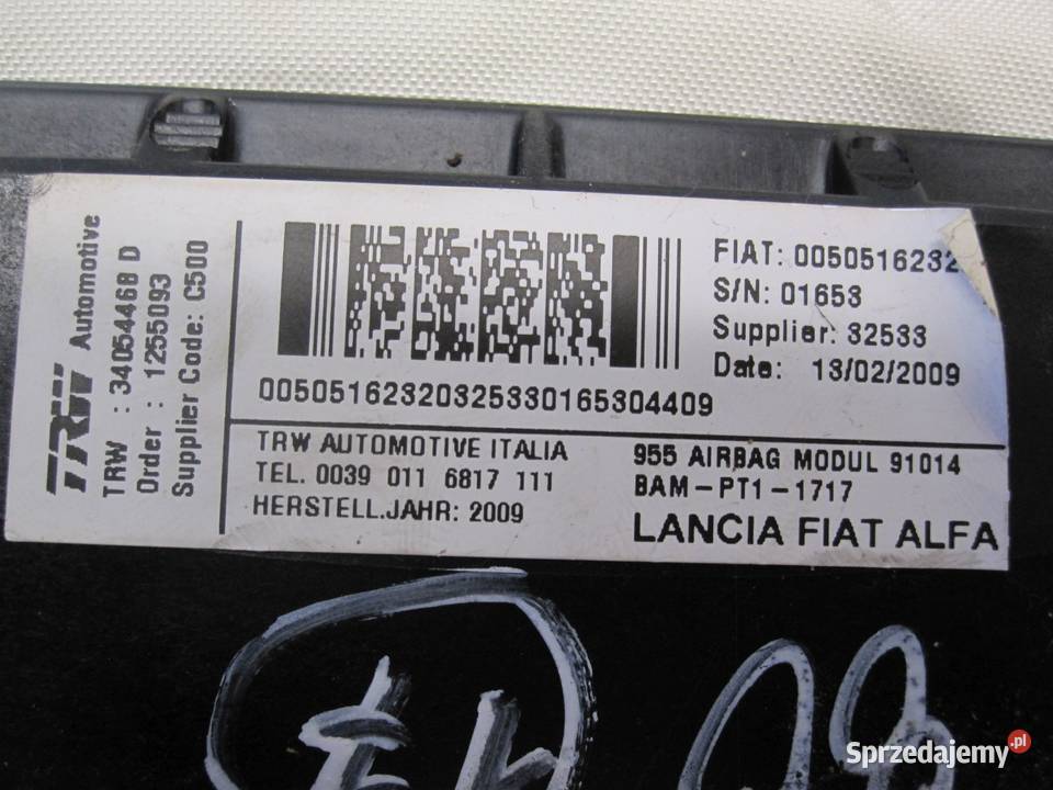 ALFA ROMEO MITO 12r AIRBAG poduszka pasażera sprzedam