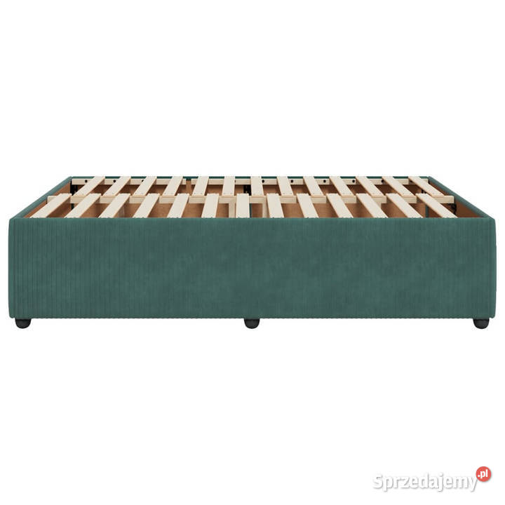 Rama łóżka bez materaca ciemnozielone aksamit 46cm