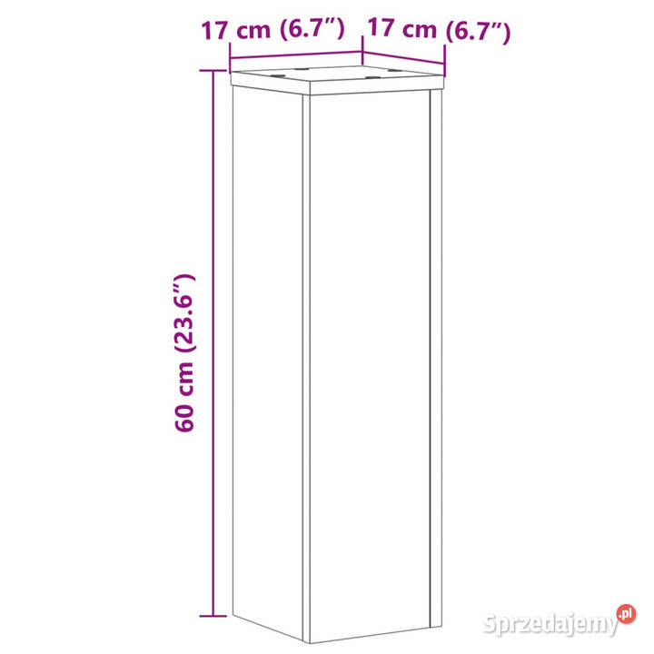 Podstawki pod doniczki 2 białe 17x17x60 WM852933 mazowieckie Warszawa