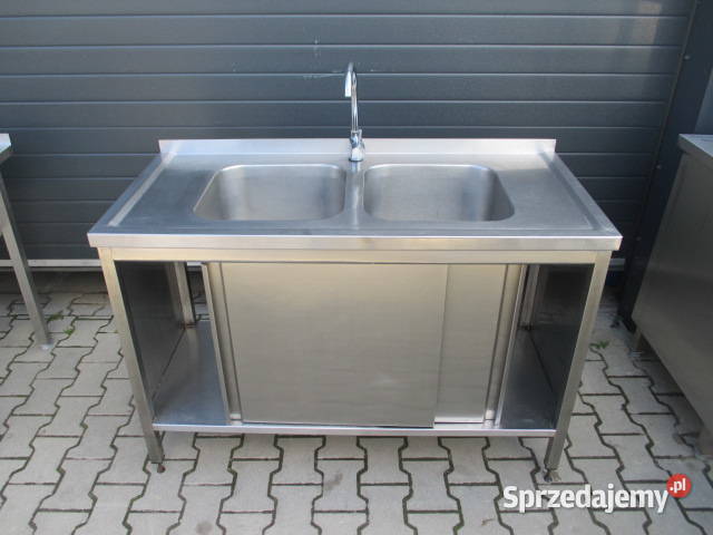 Zlew Gastronomiczny 2 Komorowy Drzwi Suwane