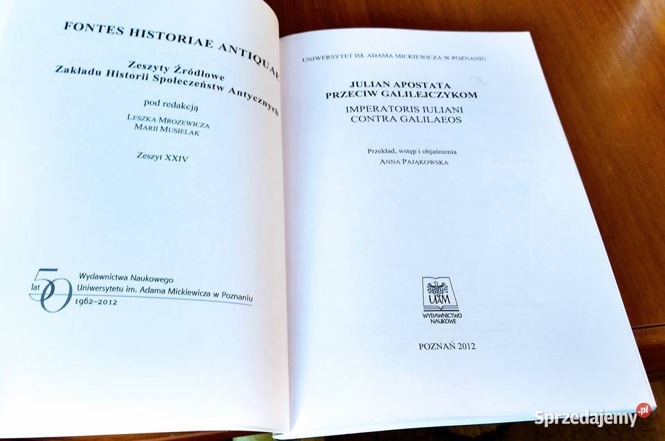 Julian Apostata przeciw Galilejczykom przekł Podręczniki pomorskie