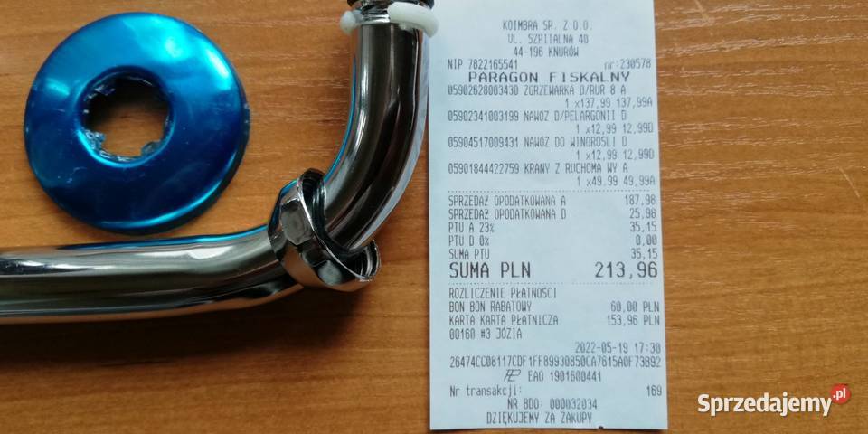 Kran z ruchomą wylewką Akcesoria łazienkowe sprzedam