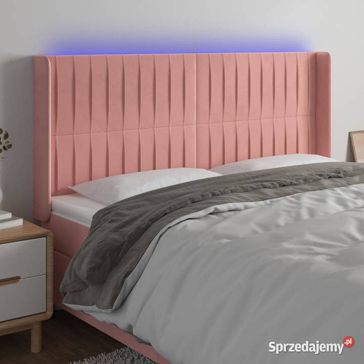 Zagłówek do łóżka z LED różowy 163x16x118128 Warszawa