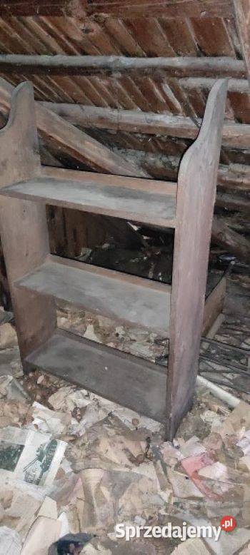 Przedwojenna drewniana półka ścienna antyk Wieliczka