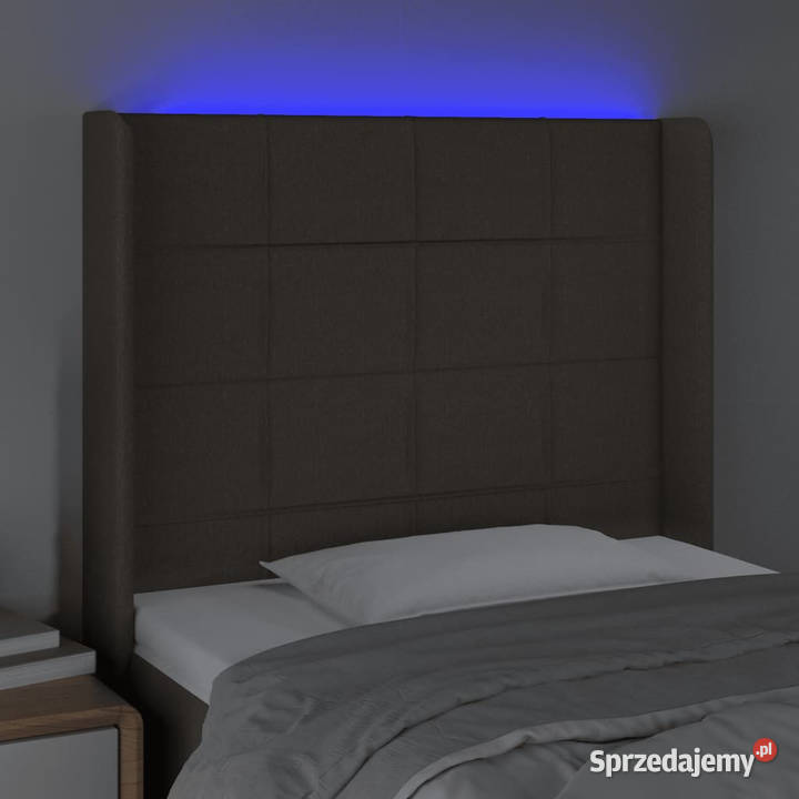 Zagłówek do łóżka z LED taupe 93x16x118128
