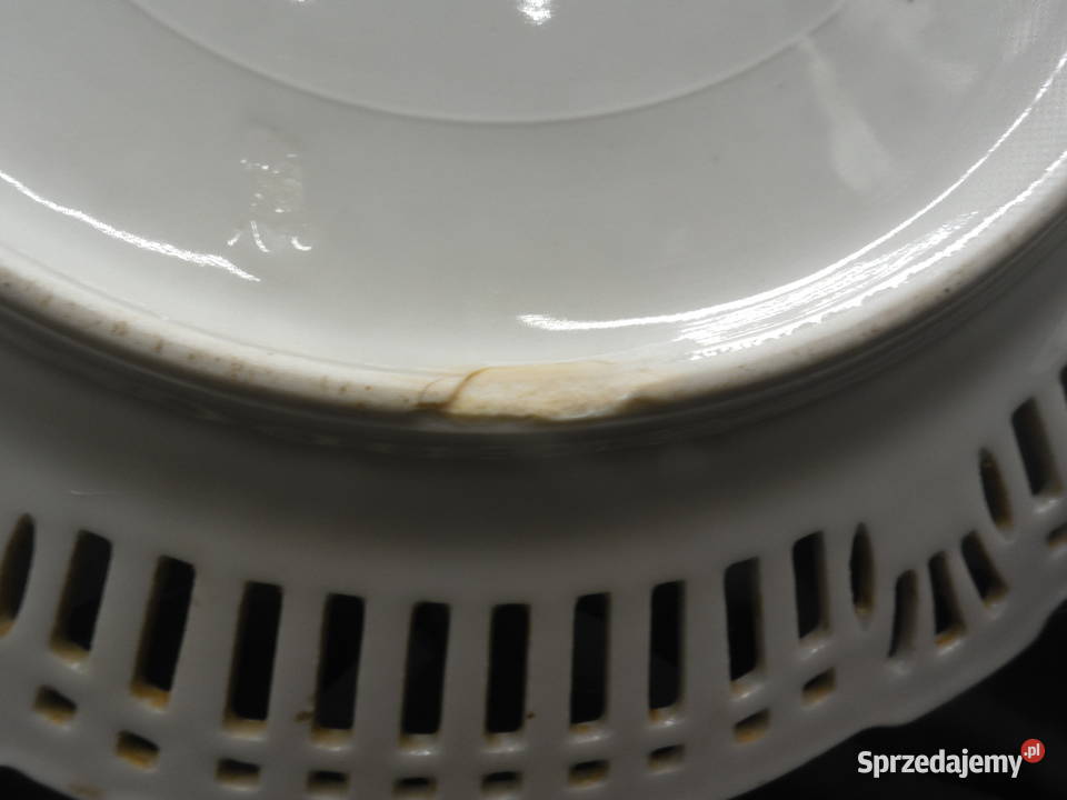 Talerz antyk Secesja porcelana ażur kwiaty Antyki, Sztuka, Kolekcje Raszków