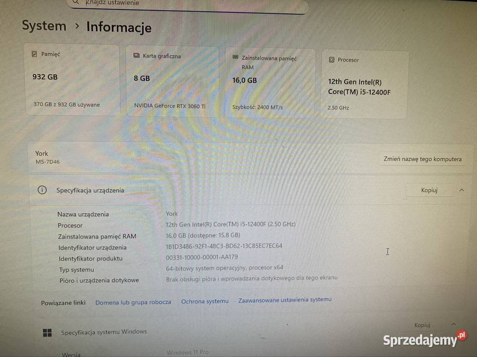 Sprzedam NOWY Gamingowy PC mATX i512400F RTX 1000 Pozostałe