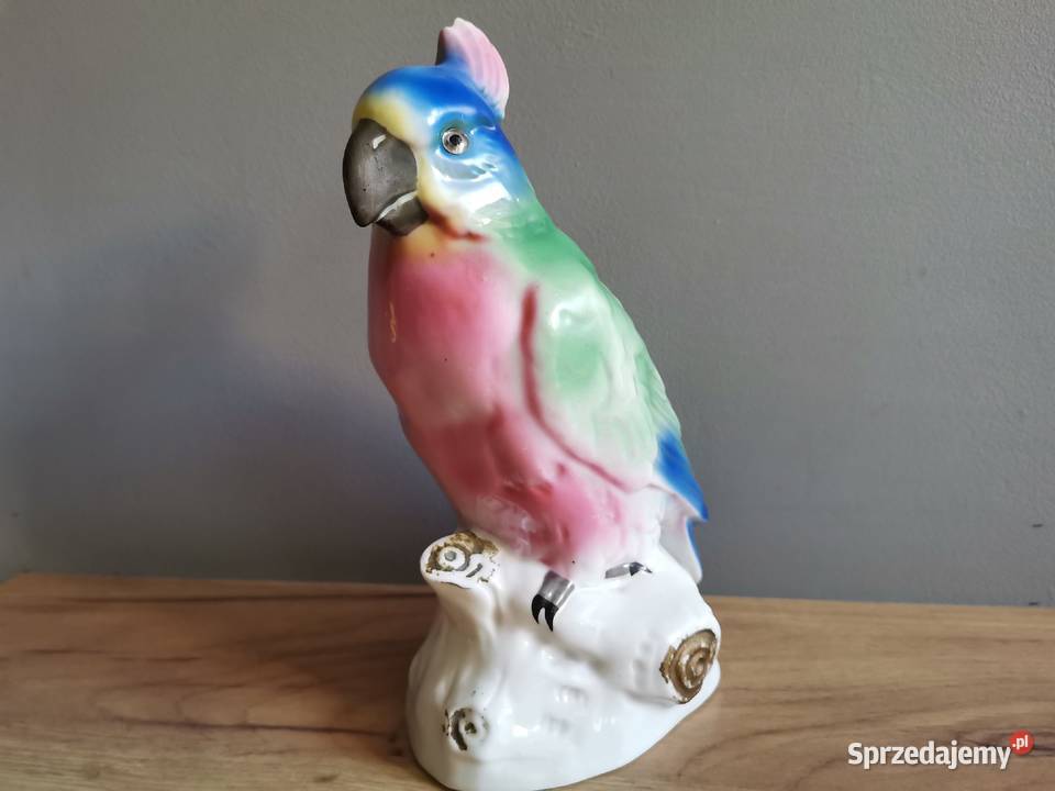 Stara figurka lampka Papuga Steatyt Katowice Antyki, Sztuka, Kolekcje Siemianowice Śląskie
