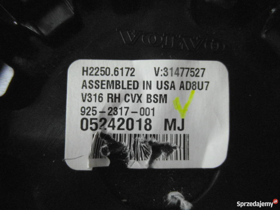 lusterko volvo S90 V90 asystent fotochrom BLIS Szczecin