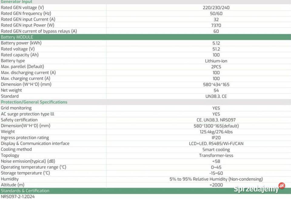 HinaESS EcoBeast LV All in Inwerter 6kW Bateria sprzedam