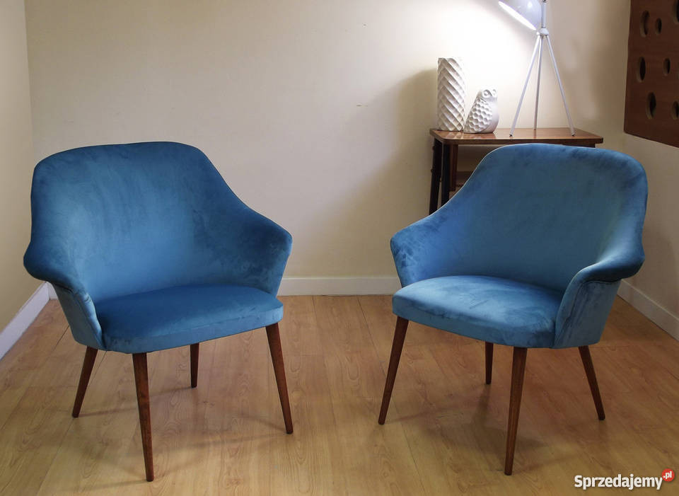 Fotele kubełkowe l 70te TURKUS scandi retro 77cm Warszawa