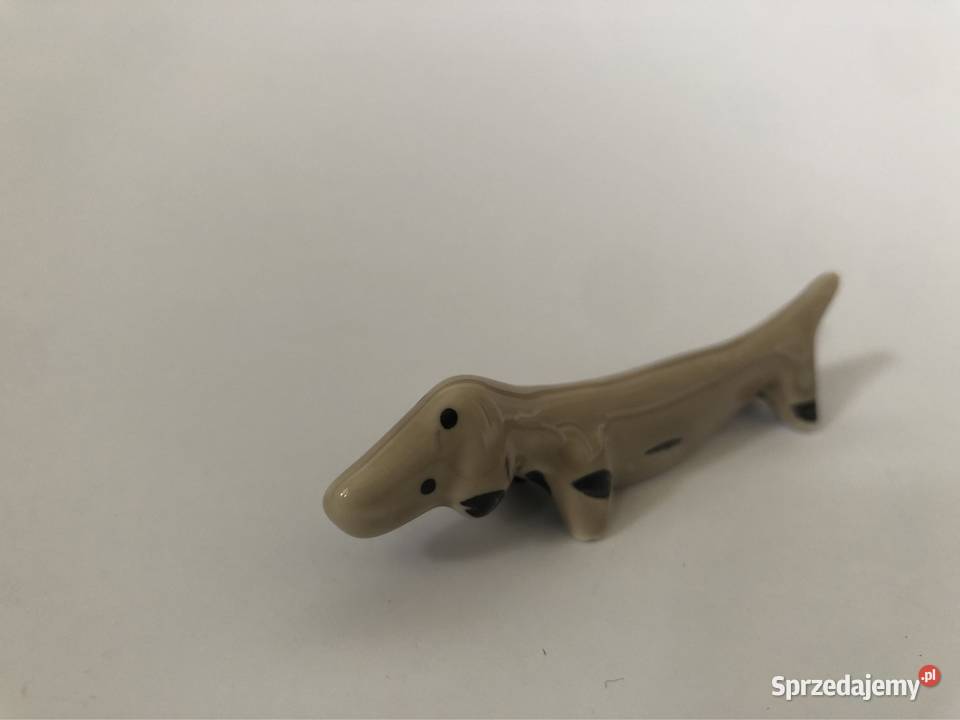 Ceramiczne pieski jamniki figurki podstawki pod