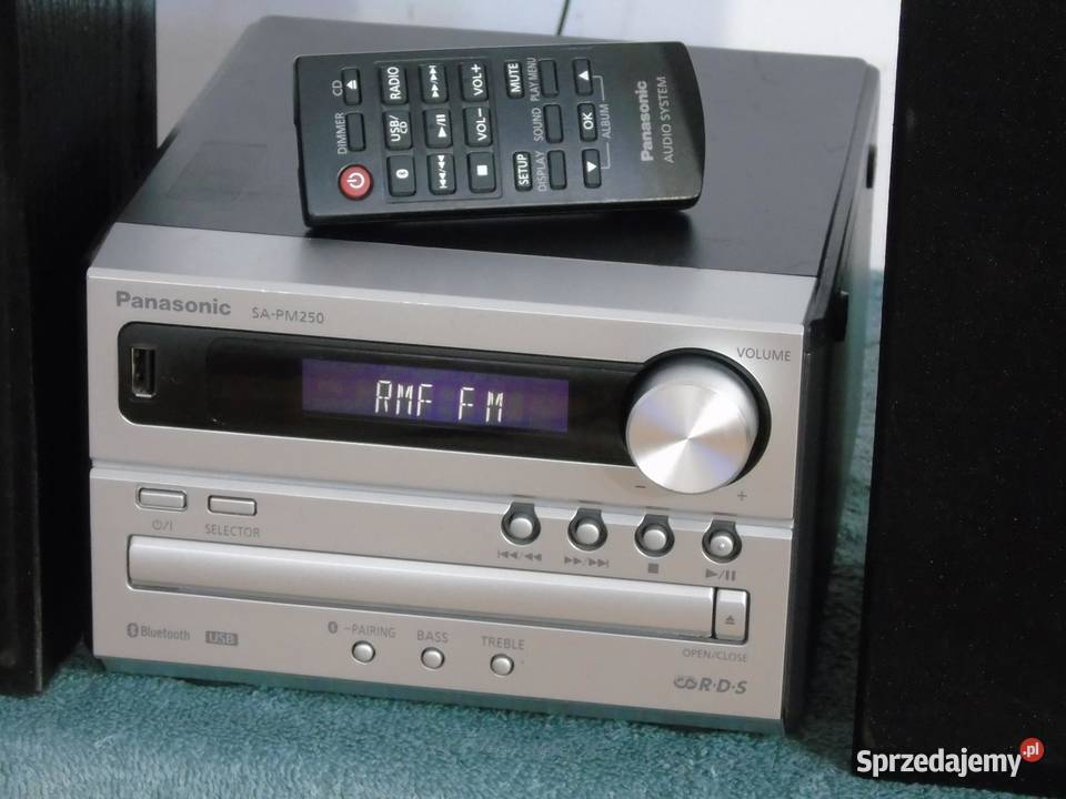 Wieża Panasonic SAPM250 pilot USB mp3 BT CD kol Jasło
