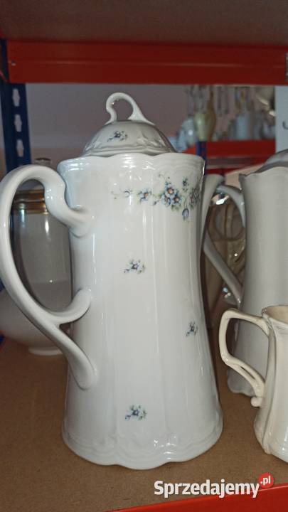 Dzbanek Seltmann Weiden Germany Biały niebieskie Gdańsk