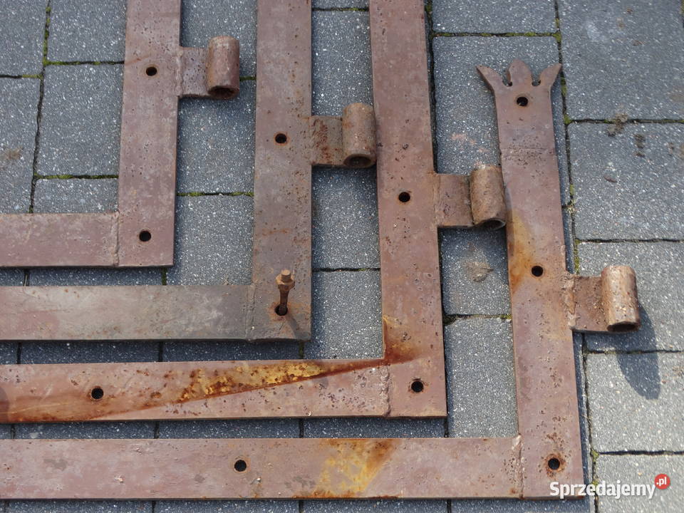 Stare duże metalowe zawiasy ręczna robota lubelskie
