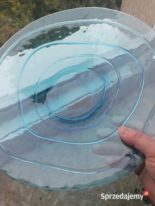 Misa patera z lazurowego szkła Porcelana i szkło Mielec