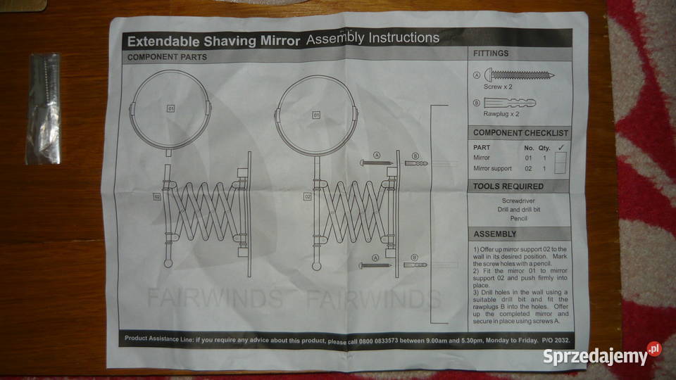 Lusterko na wysięgniku ścianę dwustronne