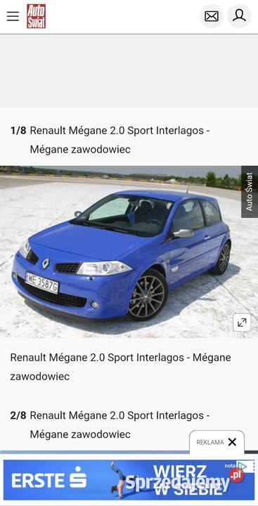Renault Megane 2rs 20t Interlagos F1 asystent pasa ruchu Żurawica