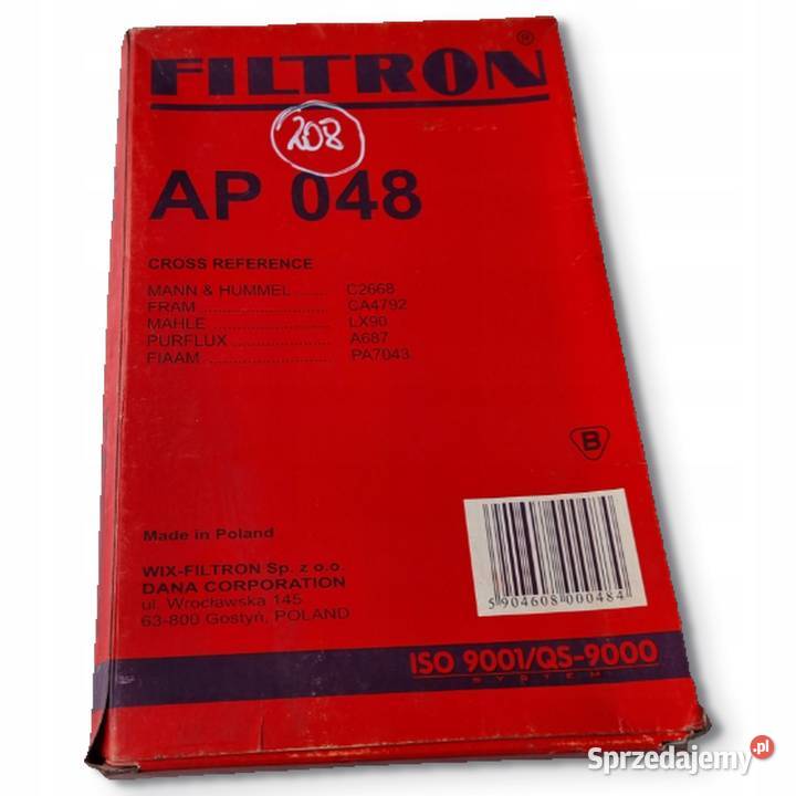 FILTR POWIETRZA Filtron AP 048 AP048 Opel Kadett osobowe lubelskie