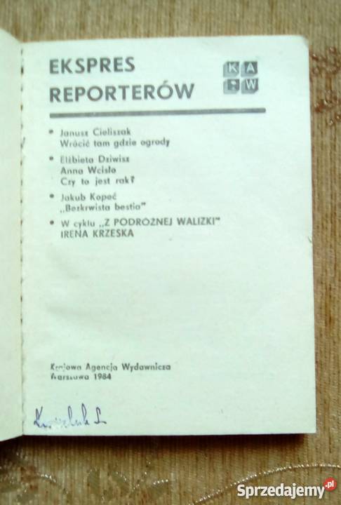 EKSPRES REPORTERÓW M IN BEZKRWISTA BESTIA KOPEĆ Książki i Podręczniki Piszczac sprzedam