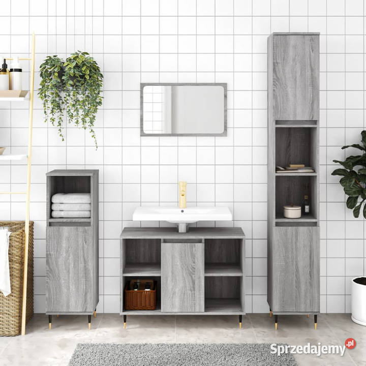 Szafka łazienkowa szary dąb sonoma 80x33x60 Warszawa