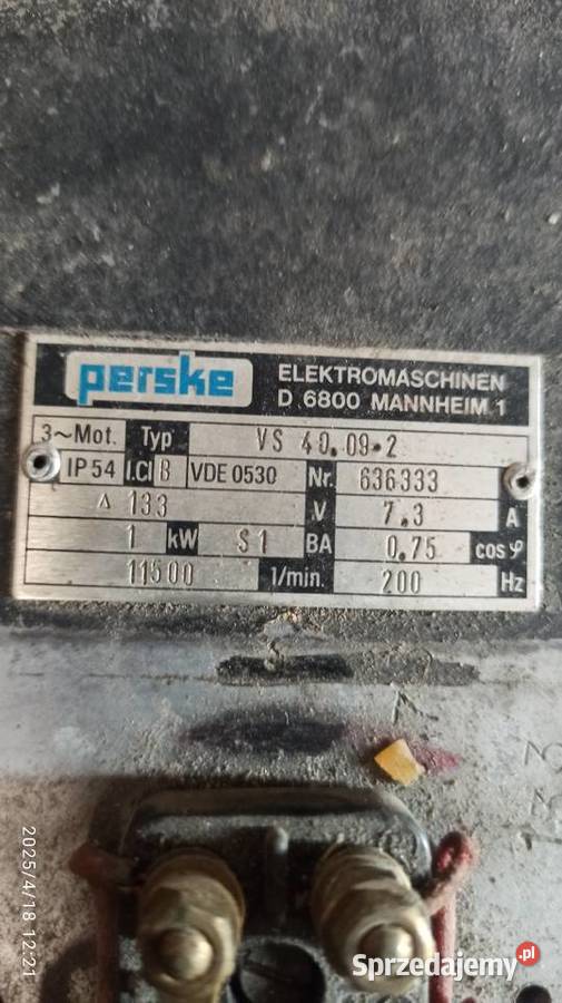 Silnik elektryczny Perske do maszyn i urządzeń lubuskie Kłodawa