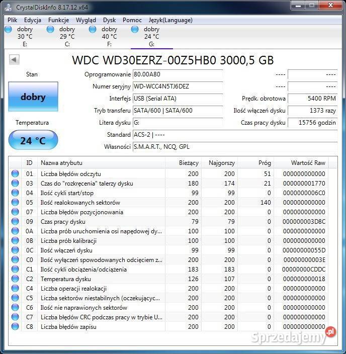Dysk WD Blue 3TB SATA 35 WD30EZRZ 5400RPM Tomaszów Lubelski