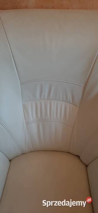 biały komplet kanapa i 2 fotele Olesno