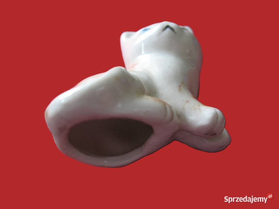 Kot miniatura figurka porcelana 4 x 4 x 2 beżowy Siedlce