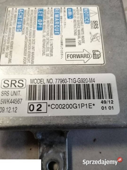 HONDA CRV CRV IV STEROWNIK SRS PODUSZEK osobowe lubelskie Kozubszczyzna sprzedam