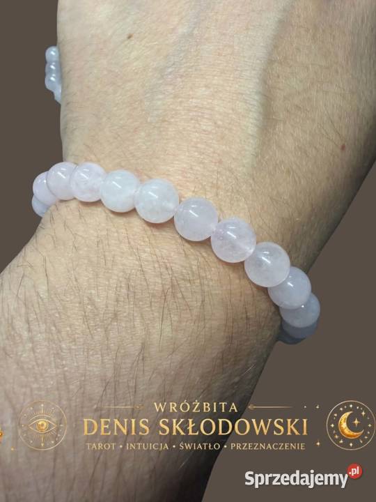Bransoletka z kamieni Kwarc różowy Duże kulki