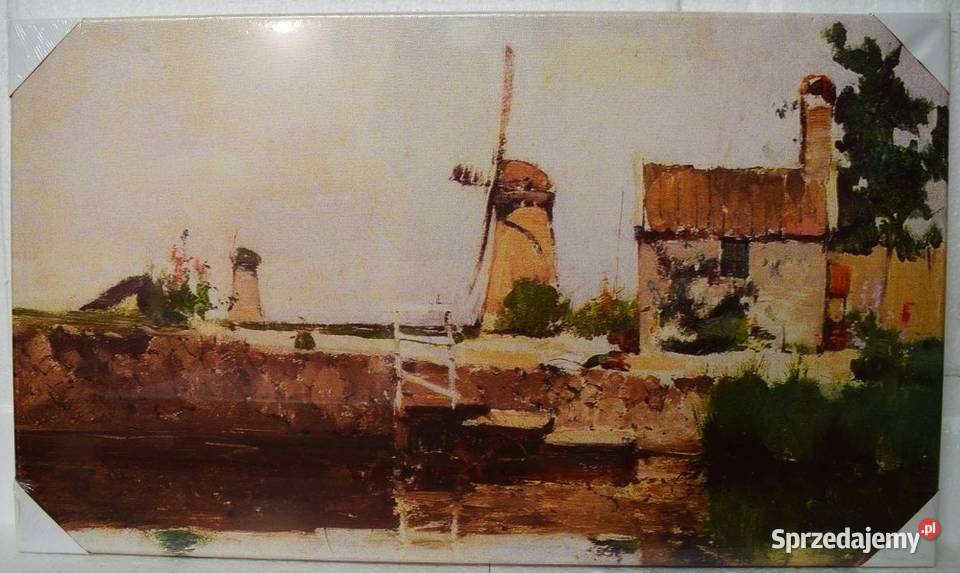 John Twachtmam Wiatraki Holandii 1881reprodukcja kujawsko-pomorskie Chełmno sprzedam