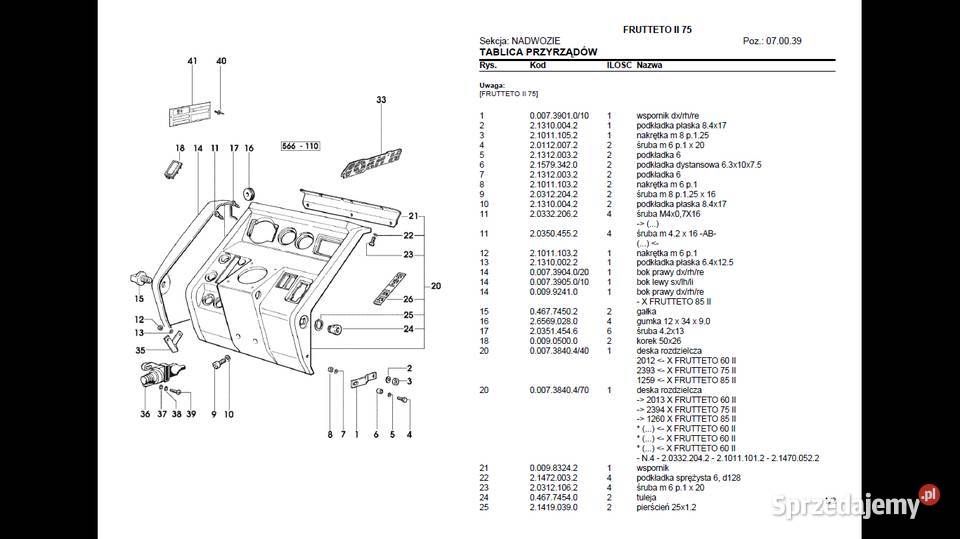 SAME Frutteto II 75 katalog części Polsku miękka pomorskie Gdańsk